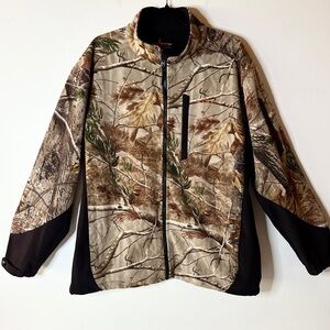 Habit Men’s Fleece Camo Jacket L Hunting Black Tan Camouflage